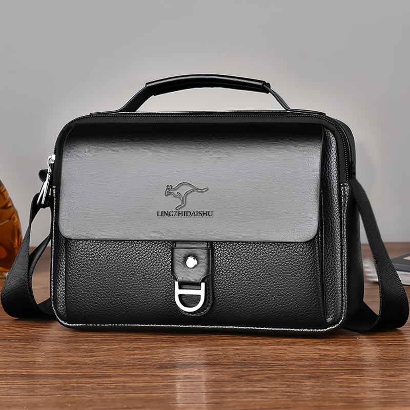 Leather Briefcase - Durable Wear-resistant Two-tone Business Bag Fashion