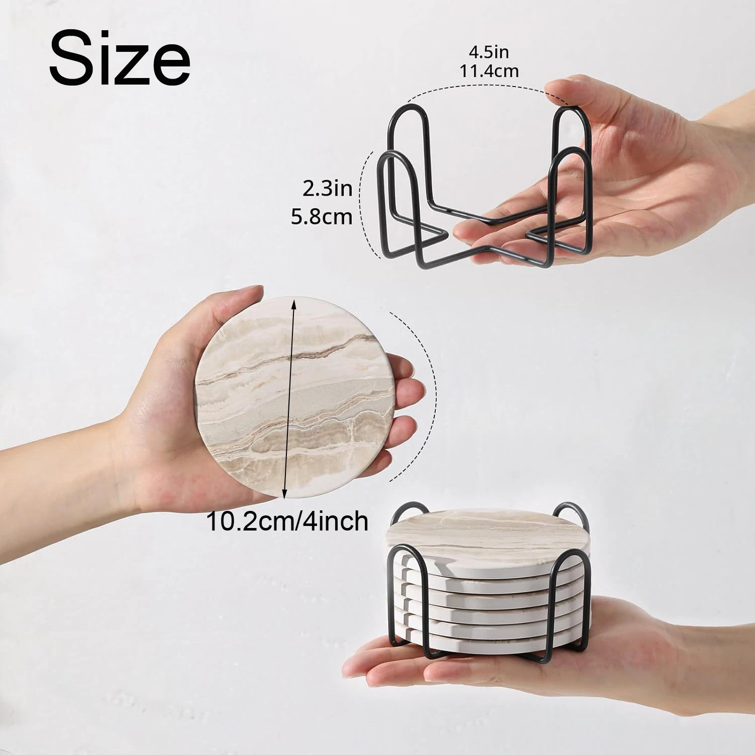 6Pcs Beverage Coaster Set with - Marble Coaster Set review and price