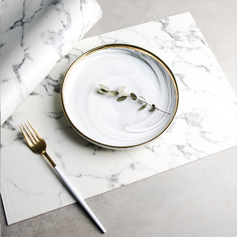 Luxury PU Heat Insulation Tabl - Marble Coaster Set review and price