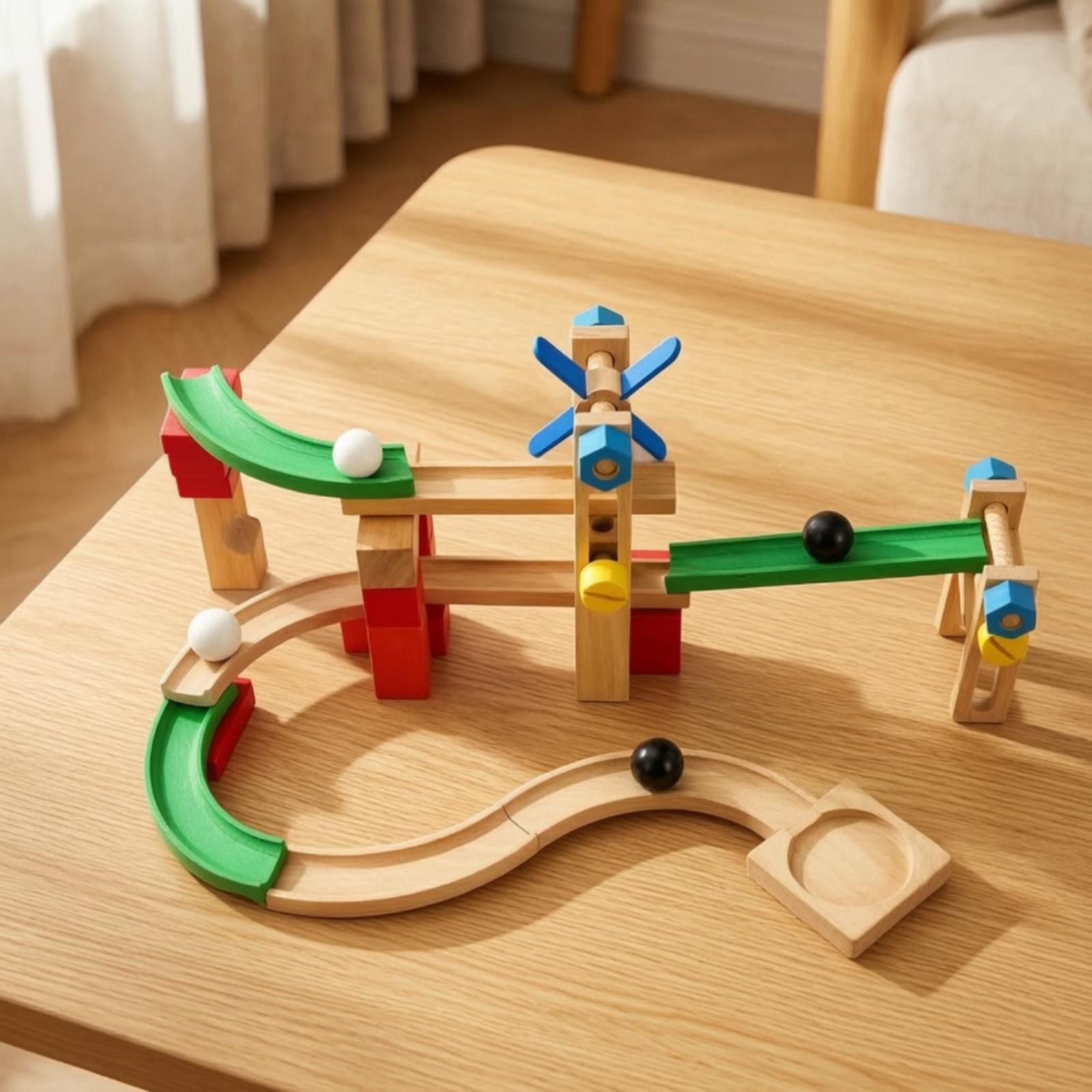 Wooden Marble Run Track for Ki - Marble Coaster Set review and price