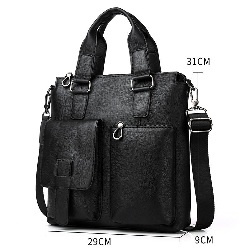 Men Vertical Handbag Male Genu - Leather Briefcase review and price
