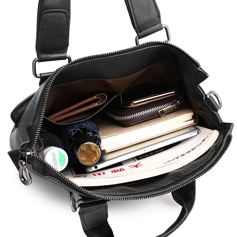 Men Vertical Handbag Male Genu - Leather Briefcase review and price
