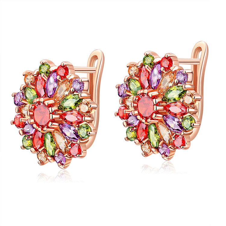 Natural Crystal Flower Earring - Gold Plated Jewelry review and price