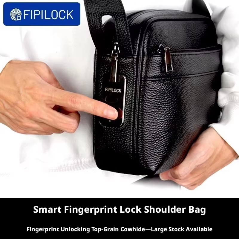 Anti-theft Fingerprint Lock Ba - Leather Wallet Men review and price