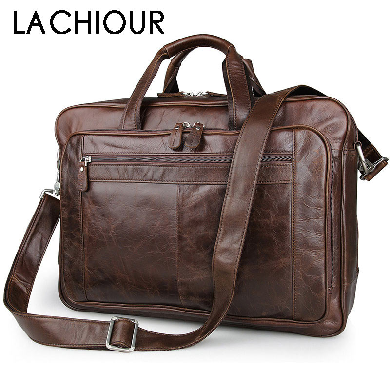LACHIOUR Genuine Leather Men B - Leather Briefcase review and price