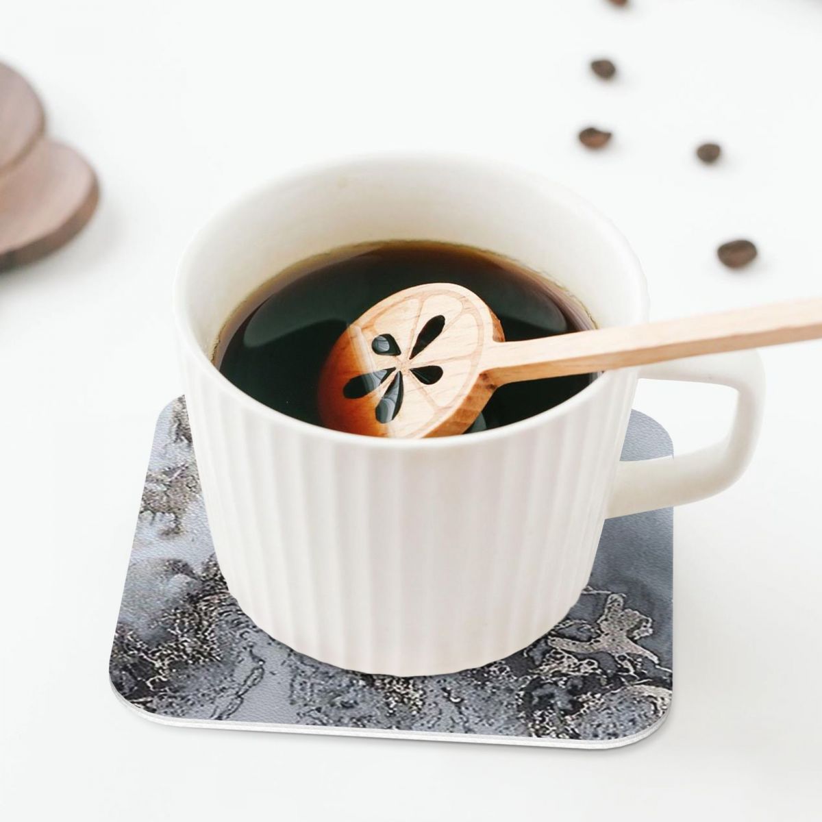 Grey And Silver Marbl Coasters - Marble Coaster Set review and price